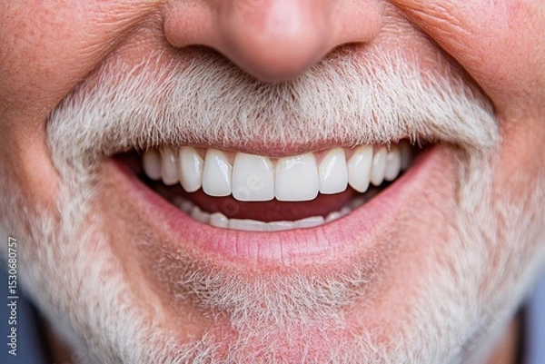 Obraz Close-up of a smiling person's mouth and teeth.