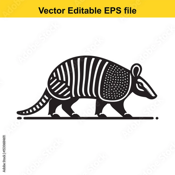 Fototapeta Stylized Armadillo Illustration: Vector Editable EPS file