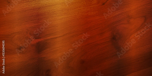 Obraz "Gleaming High Gloss Brown Wood Planks with a Rich, Deep Hue, Featuring Intricate Natural Textures and a Reflective Finish, Perfectly Capturing the Warmth and Elegance of Vintage-Inspired Wood Surface