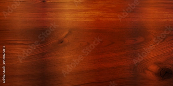 Obraz "A Polished Close-Up of Brown Wood with High Gloss Lacquer, Featuring a Smooth, Reflective Finish and Visible Natural Grain, Perfectly Combining Warmth and Retro Sophistication"
