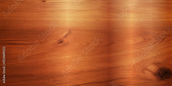 Obraz A Stunning Close-Up of Glossy Lacquered Brown Wood Panels, With Deep Reflective Tones and Visible Natural Grain Patterns, Creating a Sophisticated and Retro-Inspired Wooden Backdrop"
