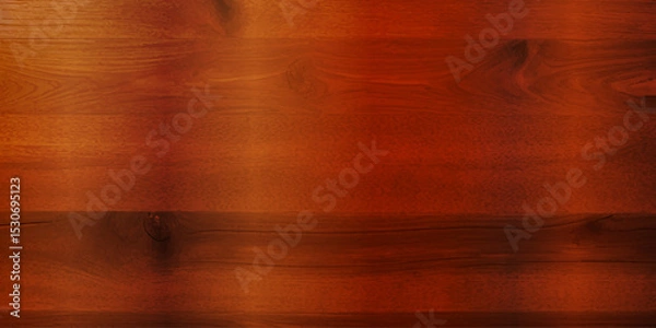 Obraz A Stunning Close-Up of Glossy Lacquered Brown Wood Panels, With Deep Reflective Tones and Visible Natural Grain Patterns, Creating a Sophisticated and Retro-Inspired Wooden Backdrop"
