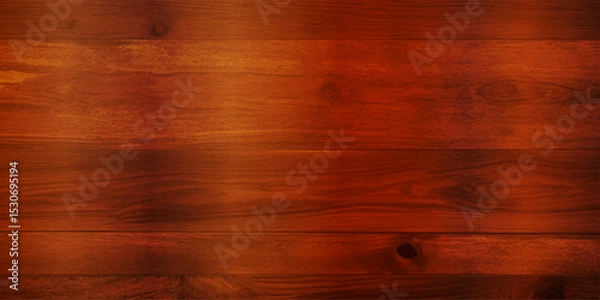 Obraz A Stunning Close-Up of Glossy Lacquered Brown Wood Panels, With Deep Reflective Tones and Visible Natural Grain Patterns, Creating a Sophisticated and Retro-Inspired Wooden Backdrop"
