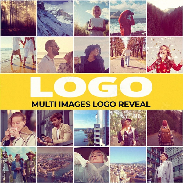Obraz Multi Images Logo Reveal. Square Stories Opener for Social Media.