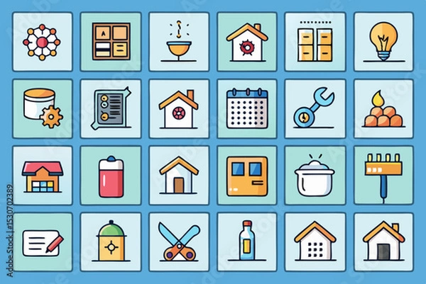 Fototapeta flat icons for web and mobile applications