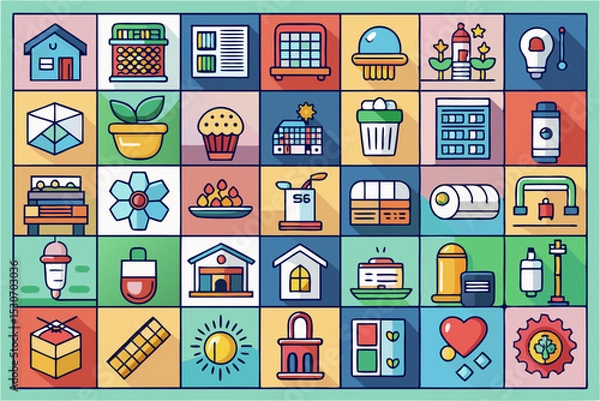 Fototapeta seamless pattern with colorful houses