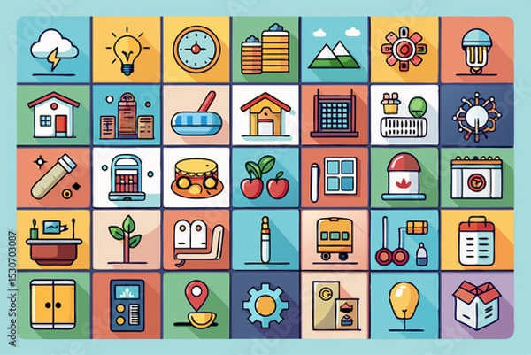 Fototapeta seamless pattern with houses and trees