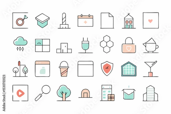 Fototapeta set of business icons vector