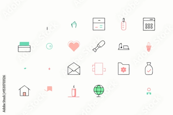 Fototapeta set of icons for web design