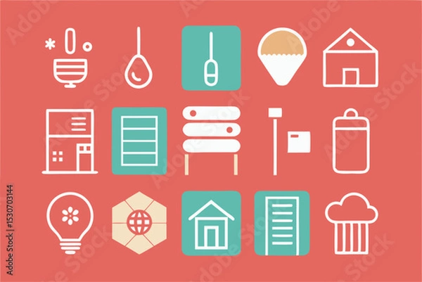 Fototapeta set of icons for web design