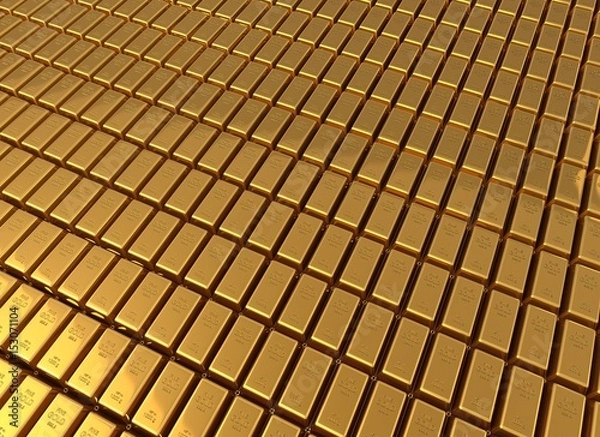 Obraz gold bars 3d illustration