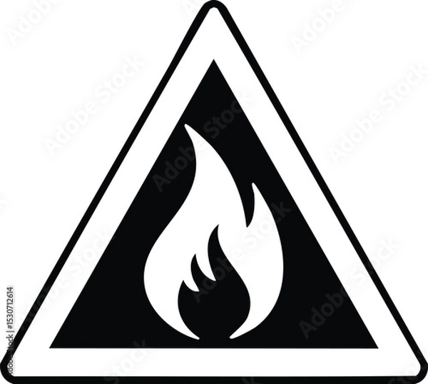 Obraz Flammable Fire Hazard Sign - Warning Triangle Icon

