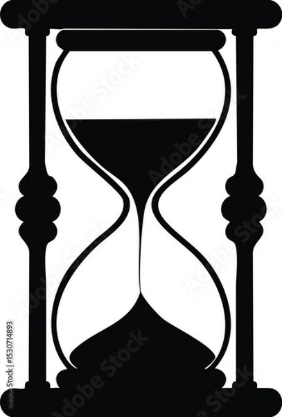 Obraz Sand Timer Hourglass Silhouette - Time Measurement Icon