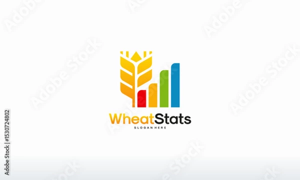 Fototapeta Colorful  design featuring wheat and bar graph.