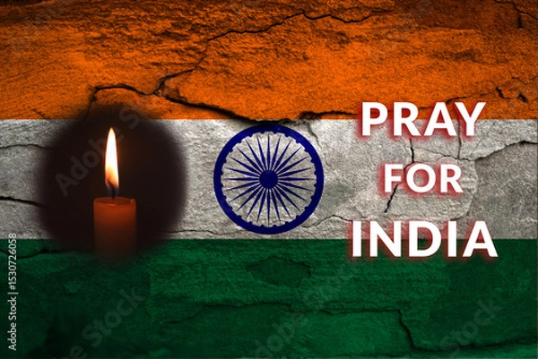 Obraz Pray for India. Air India flight, AI171, bound for London Gatwick from Ahmedabad, India, crashed shortly after takeoff