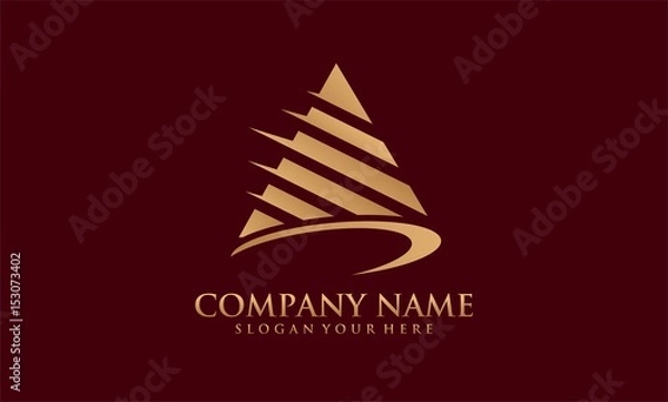 Obraz triangle gold phyramid logo