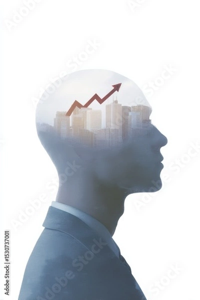 Fototapeta Generative algorithm drafting economic recovery plan, AI manipulation of economy