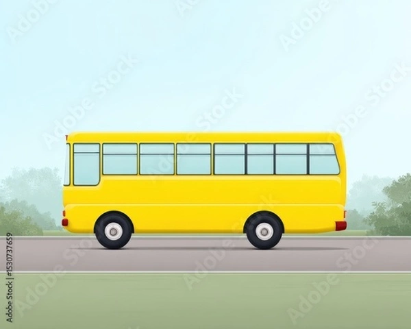 Obraz Infographic elements for clean school transport campaign, Electric school bus