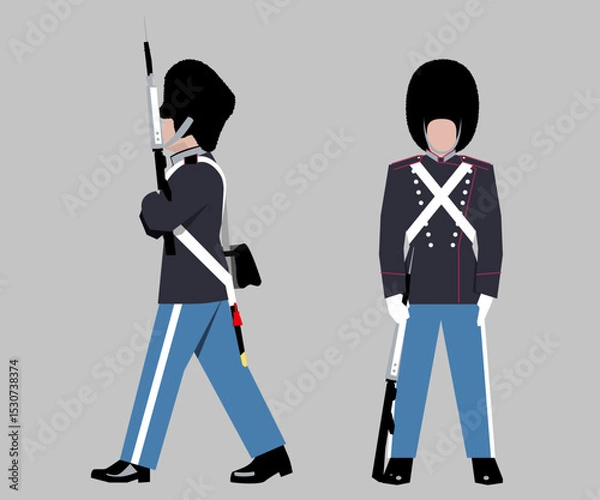 Fototapeta Changing of the Royal Guard. Amalienborg Palace, Copenhagen, Denmak