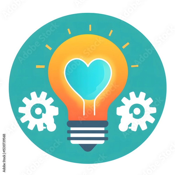 Fototapeta Vector light bulb icon on white background