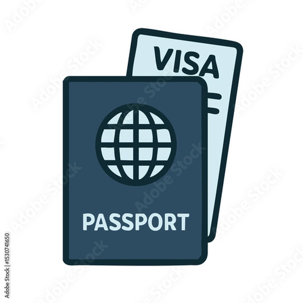 Obraz Vector icon of a passport, symbolizing international travel and identity documentation.

