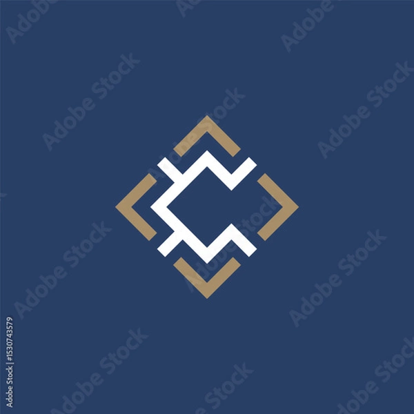 Fototapeta Geometric  design featuring a stylized letter C.