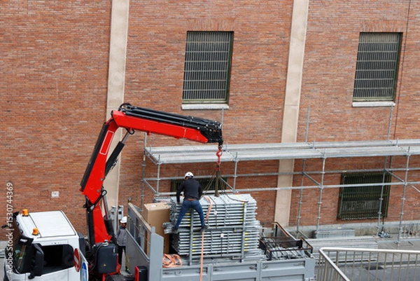 Obraz Maintenance works on a building