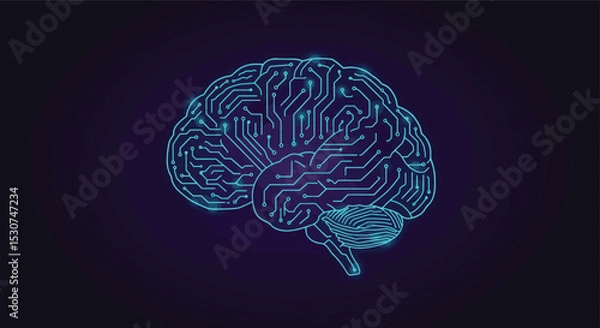 Obraz Artificial Intelligence The Digital Brain - Circuitry of the Mind