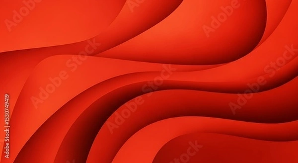 Obraz Rich abstract red background with multiple smooth, curving layers, creating a sense of dynamic flow and depth.