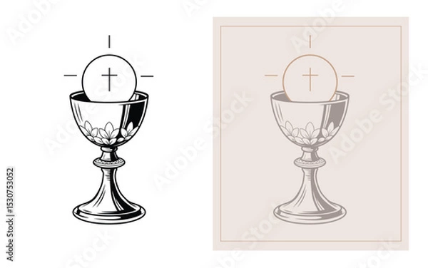 Obraz Sacred chalice holding Eucharistic host
