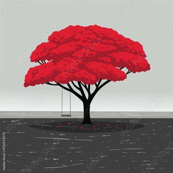 Fototapeta The Swing Beneath the Big Tree