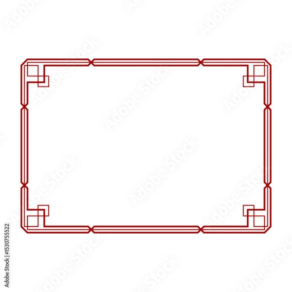 Obraz red geometric border frame with transparent background.eps