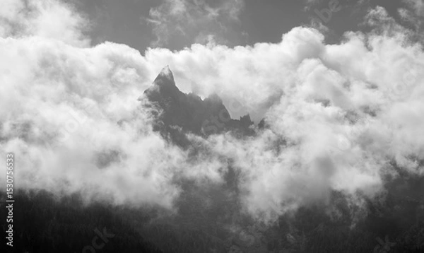 Fototapeta Chamonix  - Aiguille de Blaitiere peak in Mont Blanc massive.