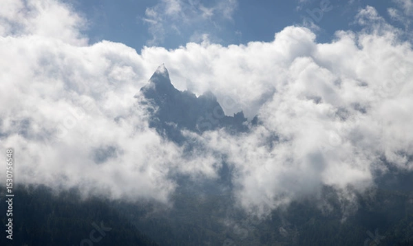 Fototapeta Chamonix  - Aiguille de Blaitiere peak in Mont Blanc massive.
