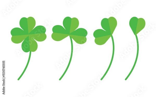 Obraz Set of clover leaf good luck symbol. Vector illustration