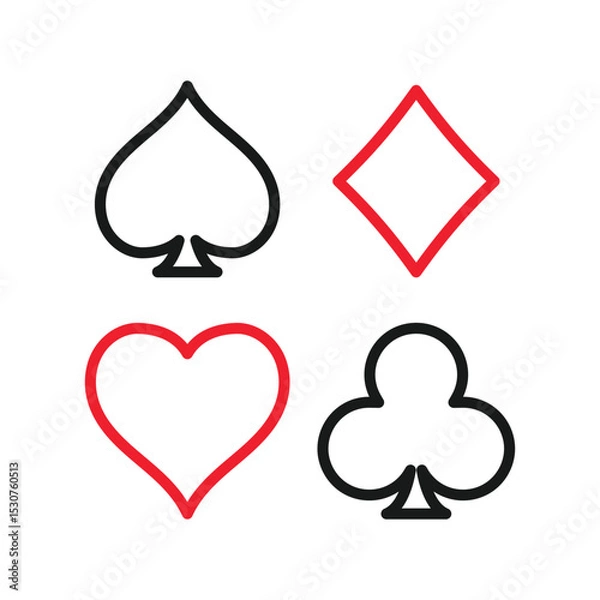 Obraz Cards icons. Ace of Spades, Hearts, Diamonds and Clubs. Vector
