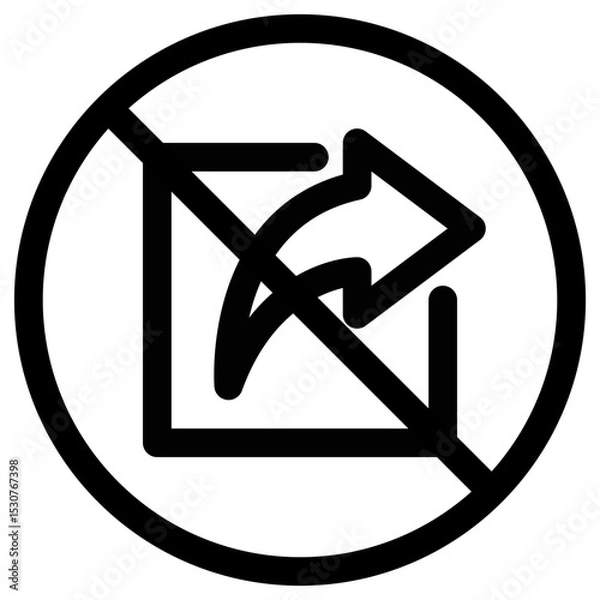 Fototapeta Prohibition Sharing Content Icon Sign for Restriction and Limitation Purpose