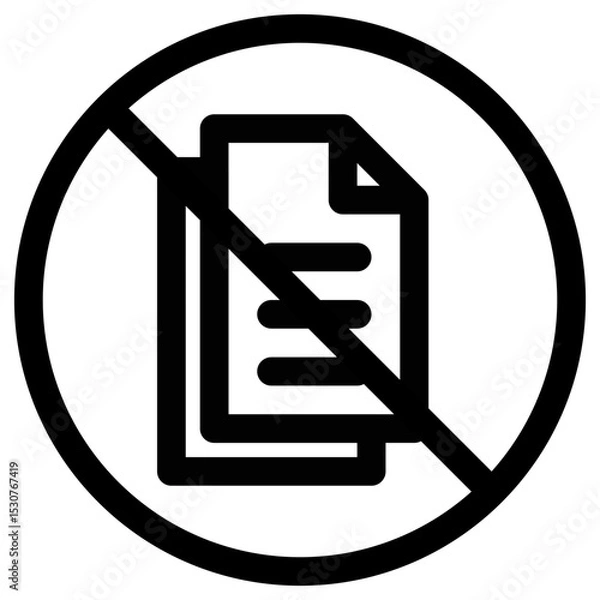 Fototapeta No copy Document Icon With Slash Symbolizing Restriction or Prohibition Concept