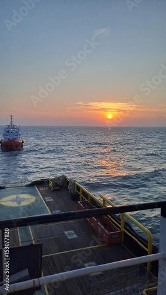 Obraz boat at sunset