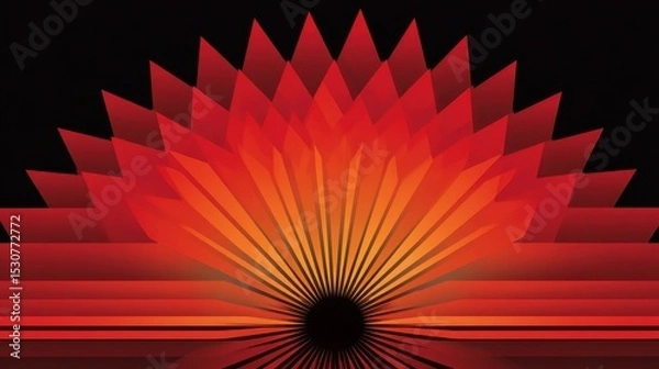 Fototapeta Abstract Graphic Design with Vibrant Red and Orange Color Palette