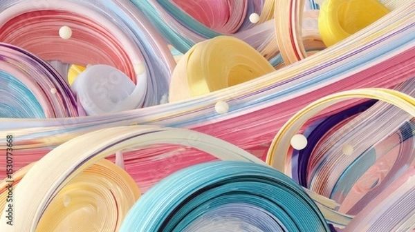 Fototapeta Abstract Colorful Swirls and Curves in Dynamic Motion Art