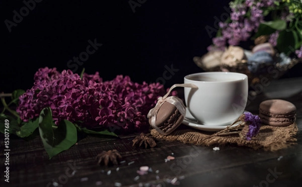 Obraz Coffee and cream macarons
