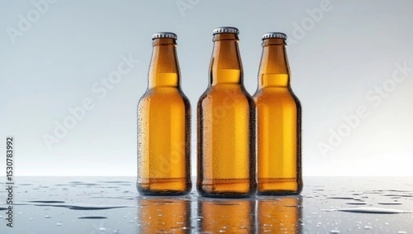 Obraz Bottles of beer displayed on a table.
