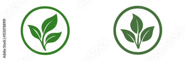 Fototapeta Green leaf symbols representing nature and sustainability in ecological design for branding or logos