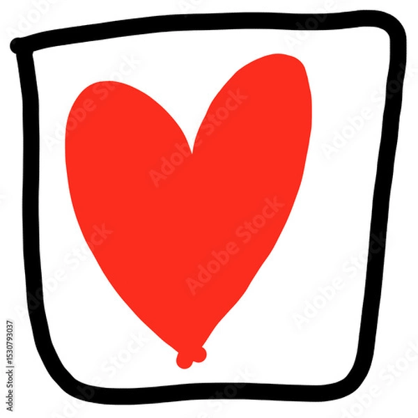 Obraz Red heart in square frame