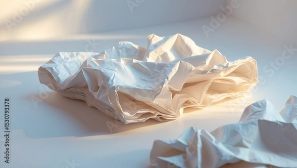 Obraz Close-up of aged paper on a white background with clipping path.
