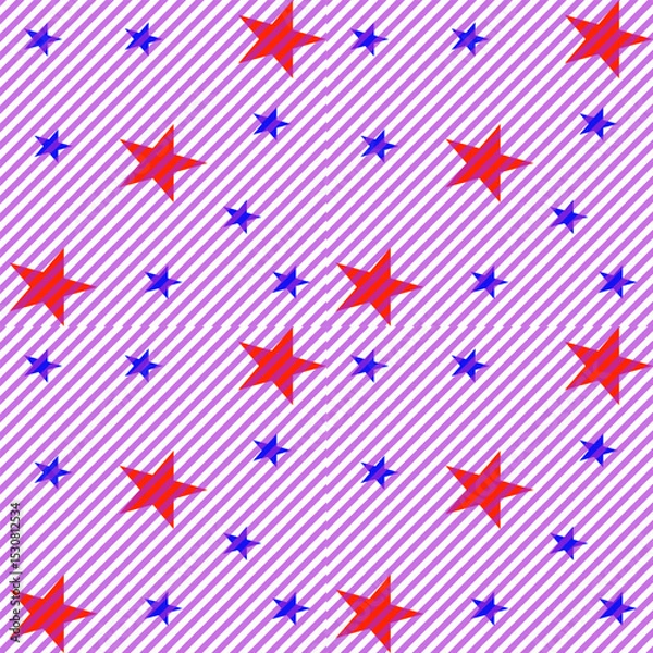 Fototapeta seamless pattern with stars and stripes