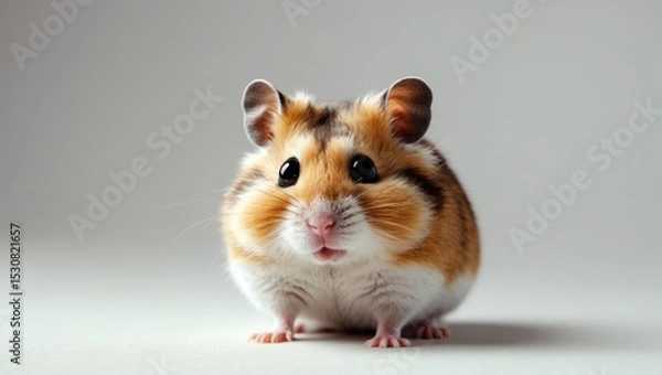 Fototapeta A hamster isolated on a white background.