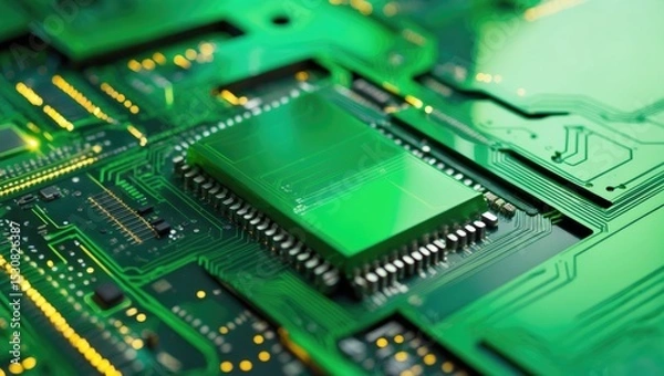 Fototapeta View of the underside of a COMPUTER CHIP.
