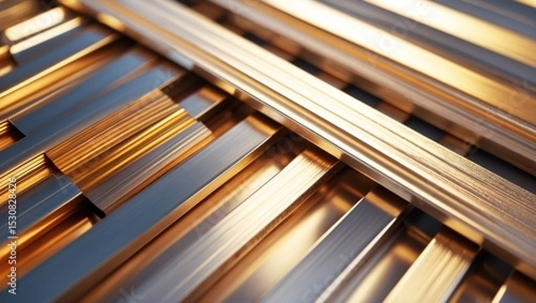 Fototapeta Corrugated metal texture showcasing a distinctive pattern and surface finish.